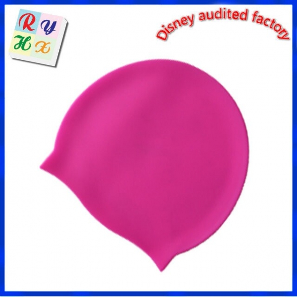 粉色硅胶游泳帽
