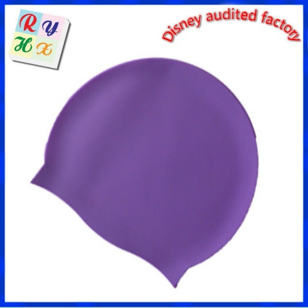 紫色硅胶游泳帽