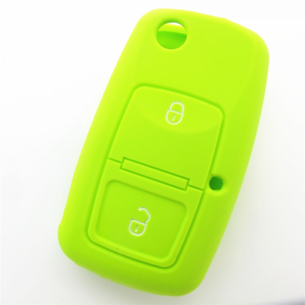 新绿色大众2键无标硅胶钥匙套