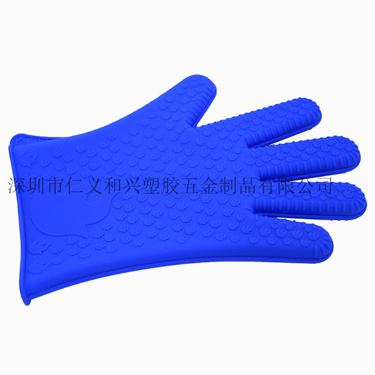 海蓝色隔热硅胶手套